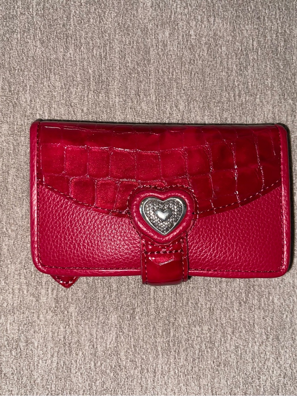 Brighton Red Heart-Accent Leather Wallet